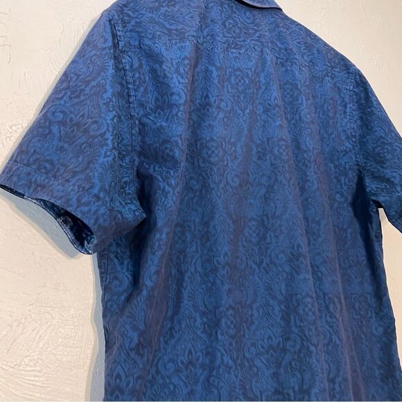 Robert Graham Blue PAISLEY Shirt Button Down Short Sleeve SZ XL - Picture 6 of 10